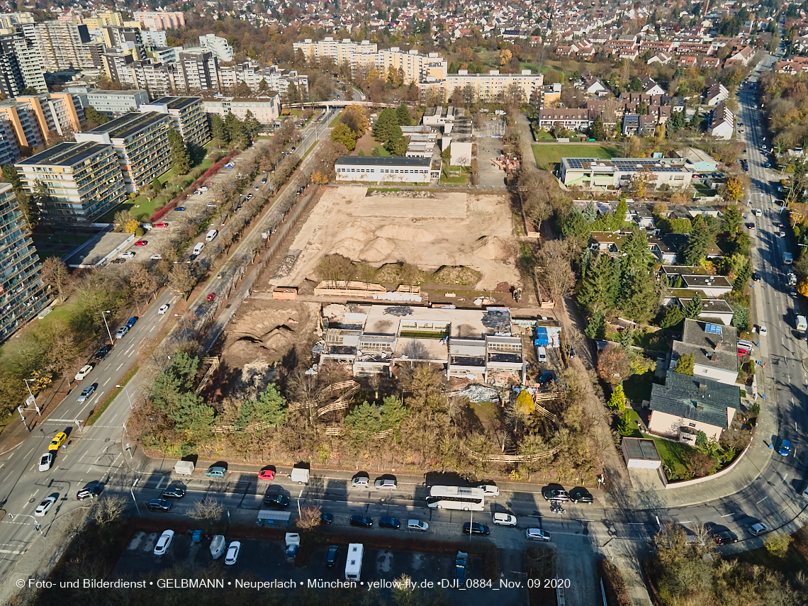 09.11.2020 - Baustelle der neuen Grundschule am Karl-Marx-Ring in Neuperlach
